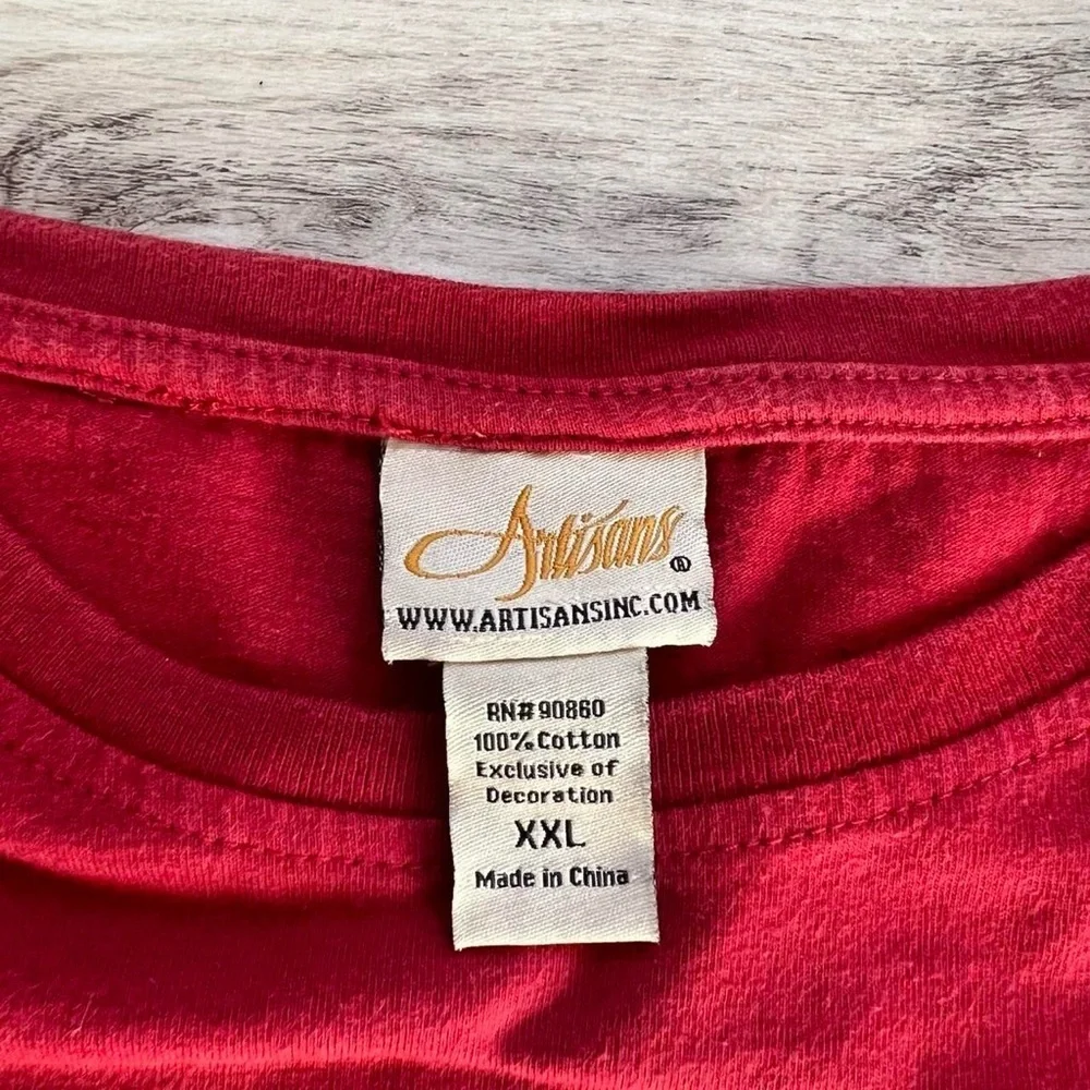 Vintage Red Cotton long sleeved t-shirt